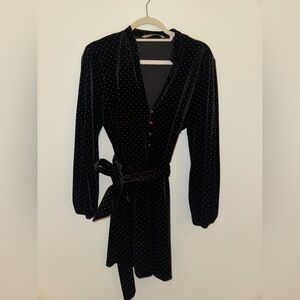 Zara Black and Gold Long Sleeve Dress